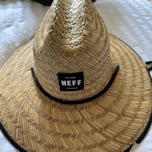 Neff Woven Straw Hat with Black Trim